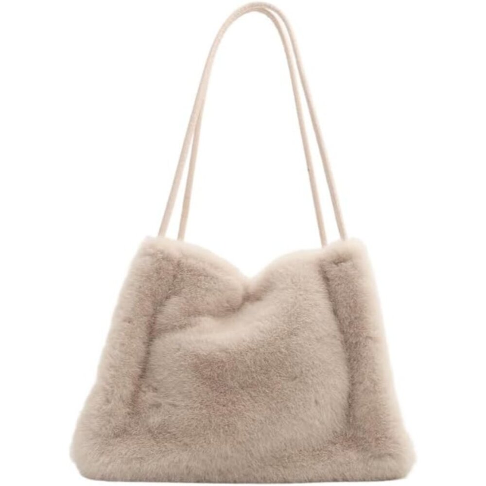 Elegant Women's Plush Underarm Bag - Furry Slouchy Handbag For All Occasions